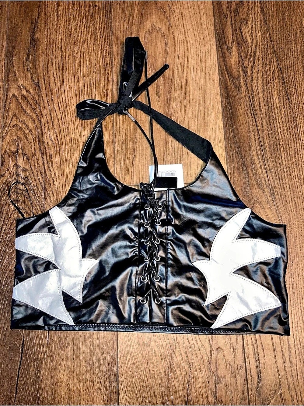 Adika women’s western black and white halter top size XL NWT